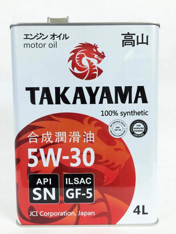 TAKAYAMA 5W-30 масло моторное синт ILSAC GF-5 API SN  (4л)  пластик  